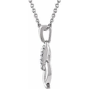 Gift for Mothers Sterling Silver .05 CTW Natural Diamond Heart 16-18" Necklace