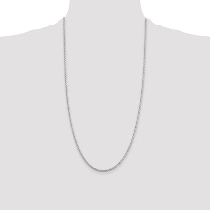 Sterling Silver 2.3mm Solid Rope Chain