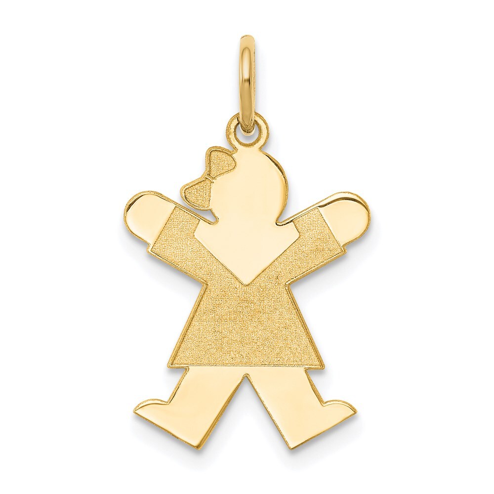 14k Yellow Gold Kid Charm Pendant for Women