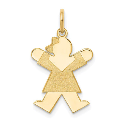 14k Yellow Gold Kid Charm Pendant for Women