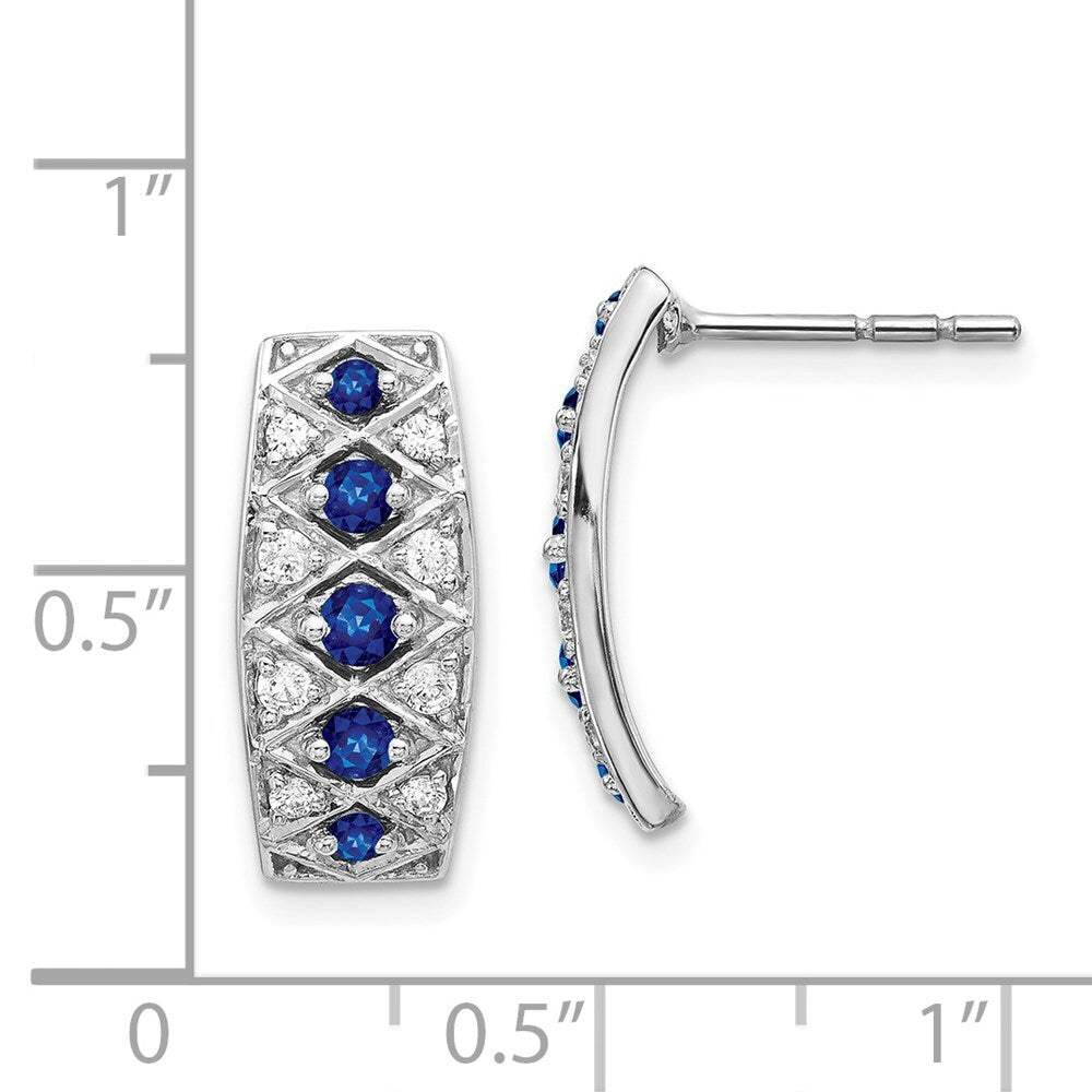 14k White Gold Diamond and Sapphire Fancy Drop & Dangle Earrings
