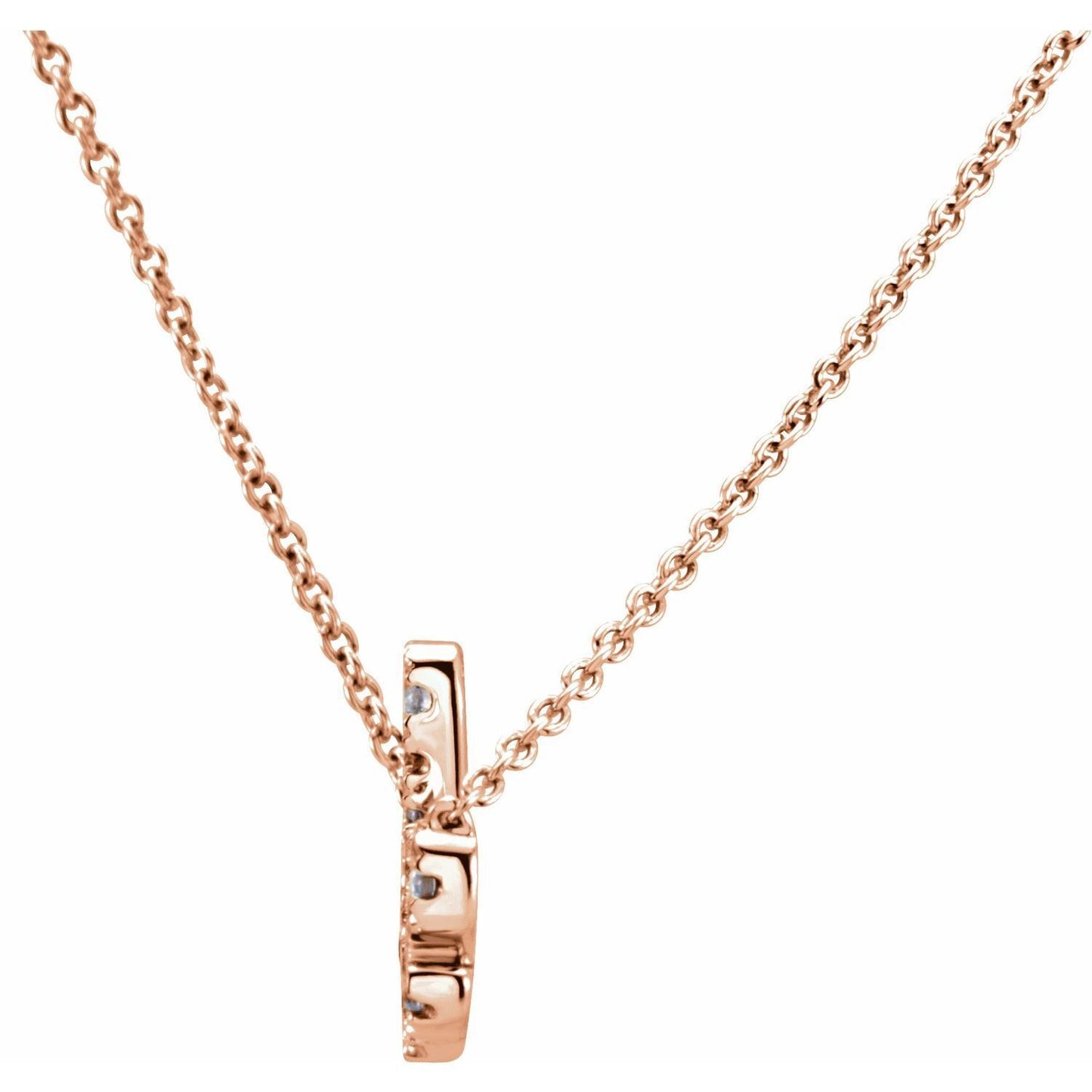 14k Rose Gold 1/4 CTW Natural Diamond Pendant Necklace 18"