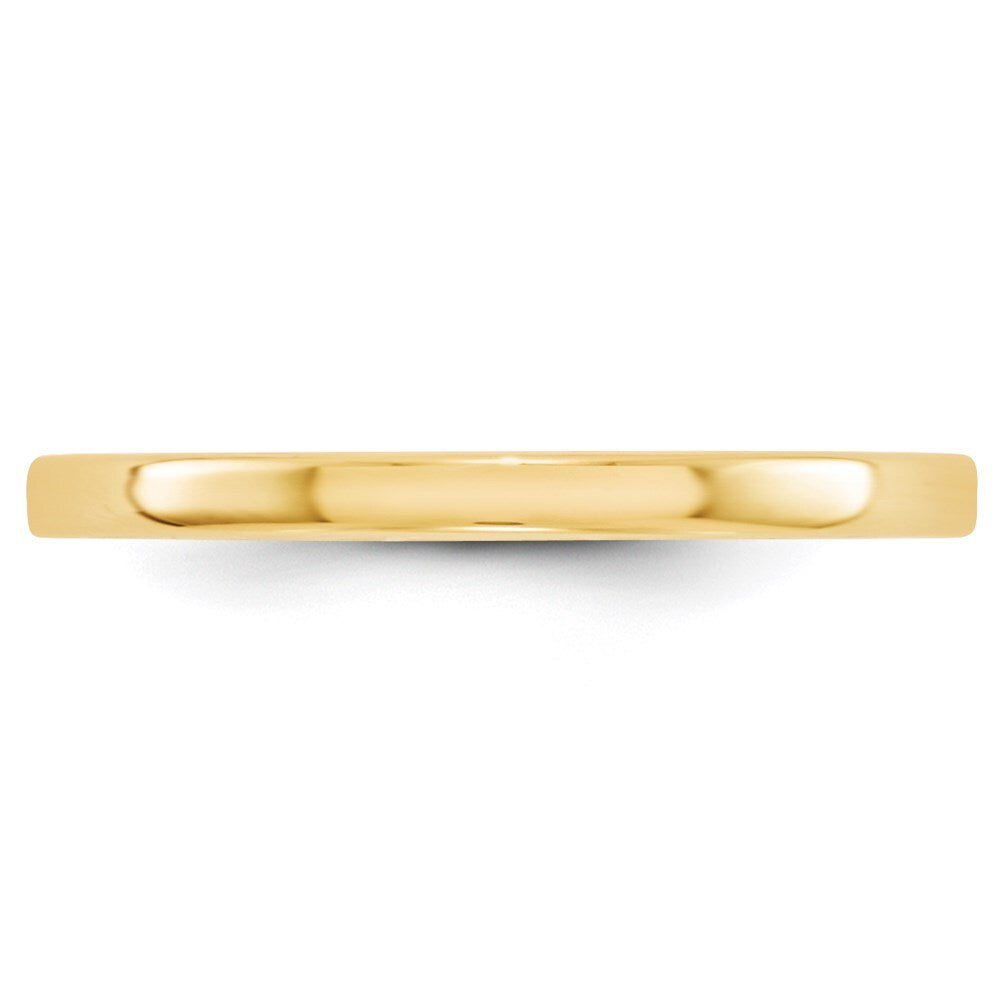 14K Yellow Gold Yellow Gold 2mm Lightweight Flat Wedding Band Size 10