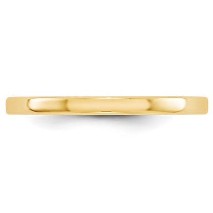 14K Yellow Gold Yellow Gold 2mm Lightweight Flat Wedding Band Size 10