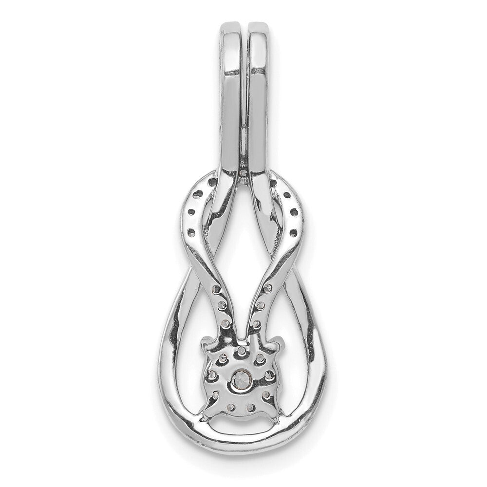 14k White Gold 1/6ct. Diamond Square Knot Slide Pendant for Women