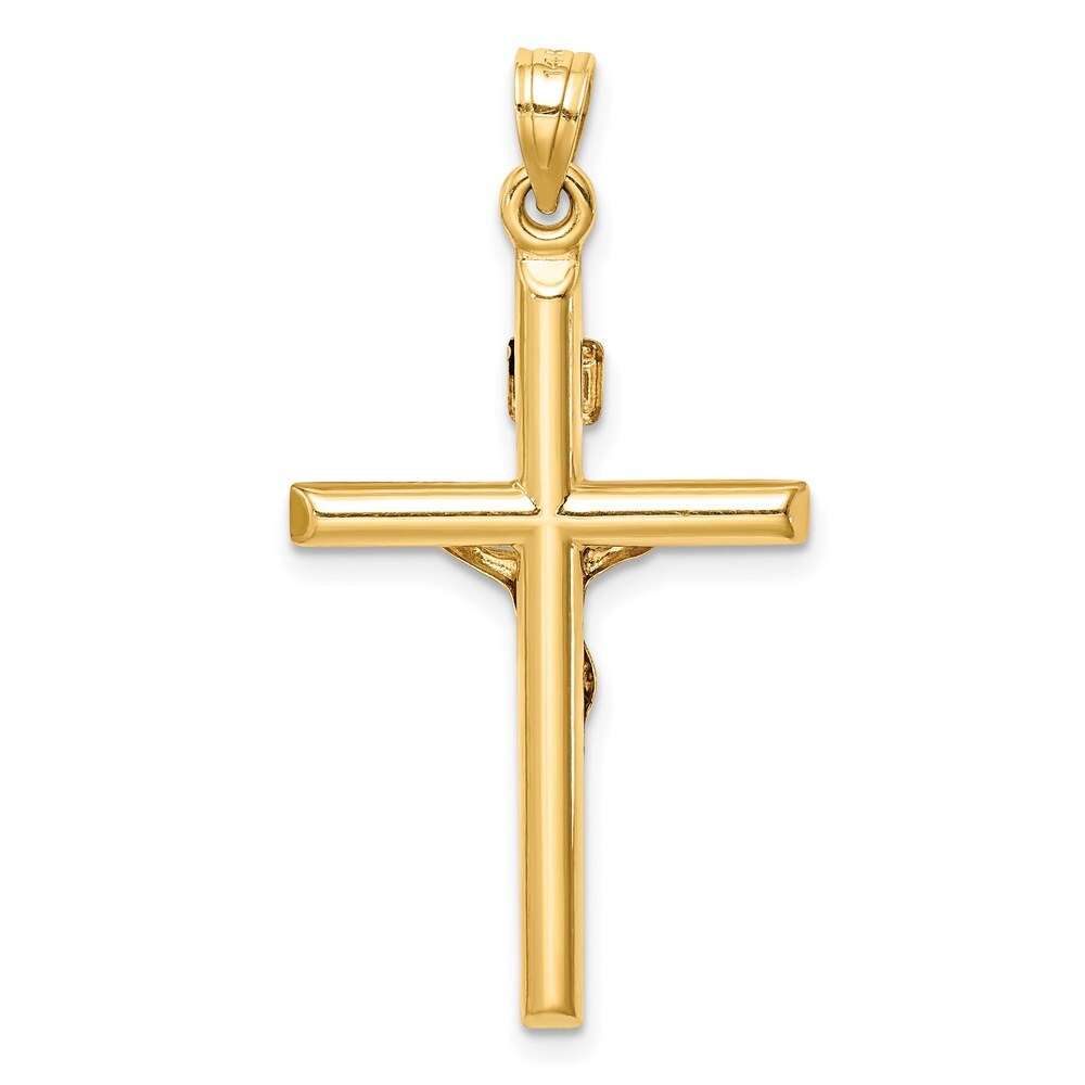 14k Yellow Gold Hollow Crucifix Pendant