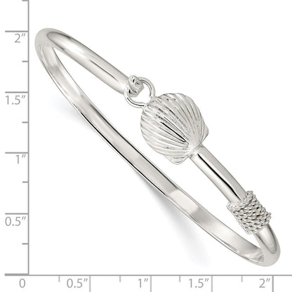 Sterling Silver Polished Shell Bangle