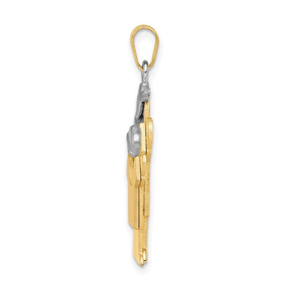 14k Two-Tone Gold Big Boy and Little Boy Engravable Charm