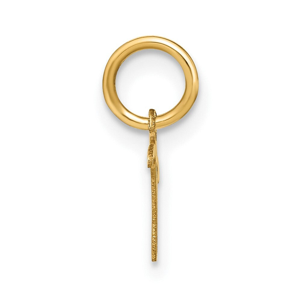 14k Yellow Gold Upper case Letter T Initial Charm Pendant for Women