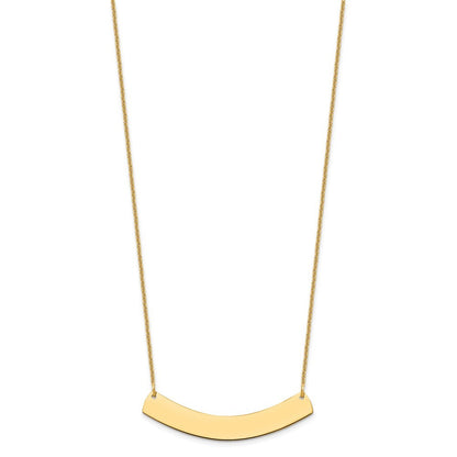 10k Yellow Gold Medium Curved Blank Bar Necklace