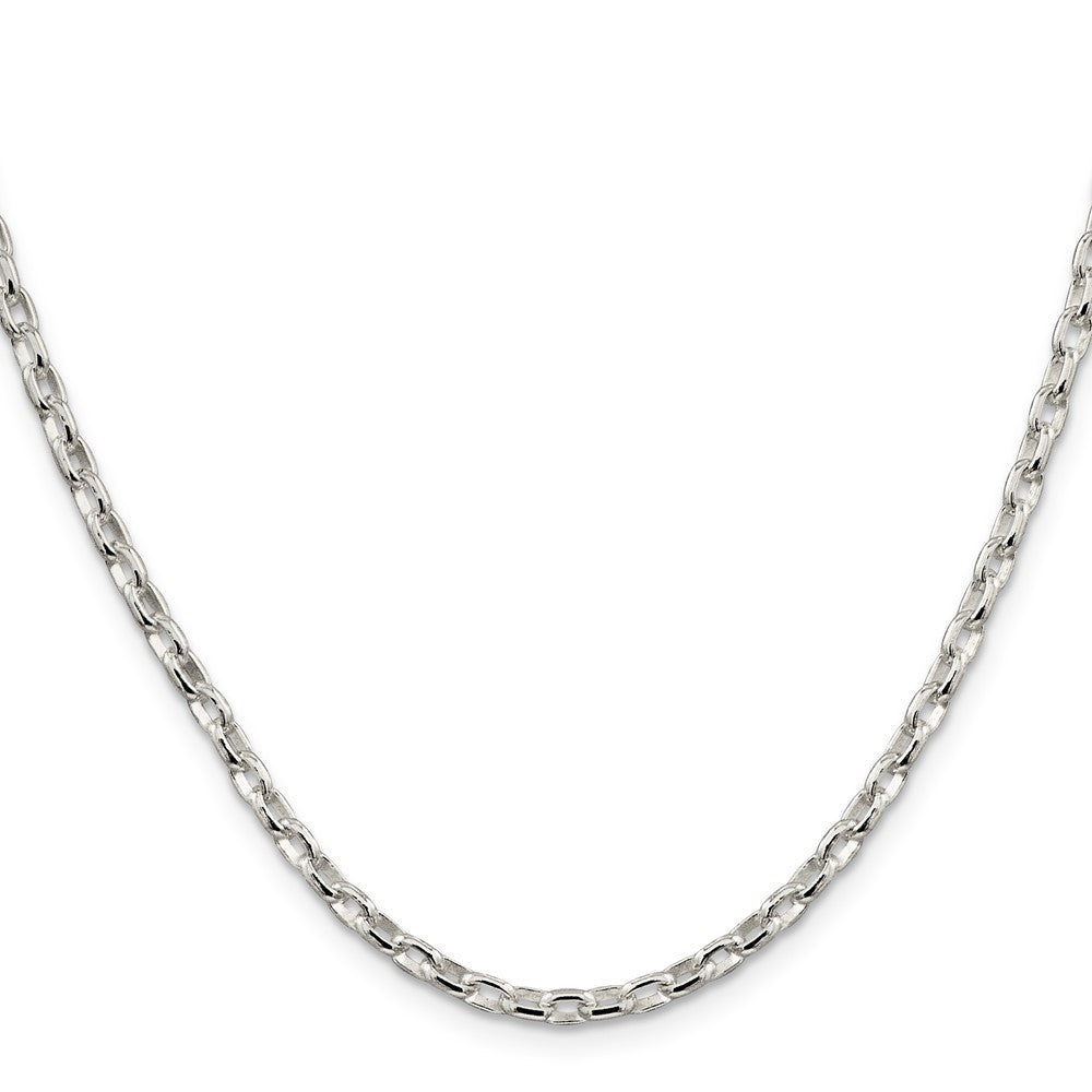 Sterling Silver 3.2mm Oval Fancy Rolo Chain Necklace