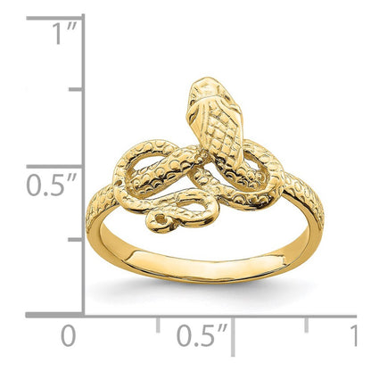14K Yellow Gold Snake Ring