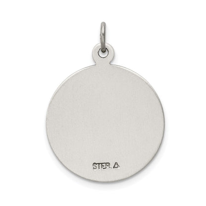 Sterling Silver Antiqued St. Christopher Medal Pendant