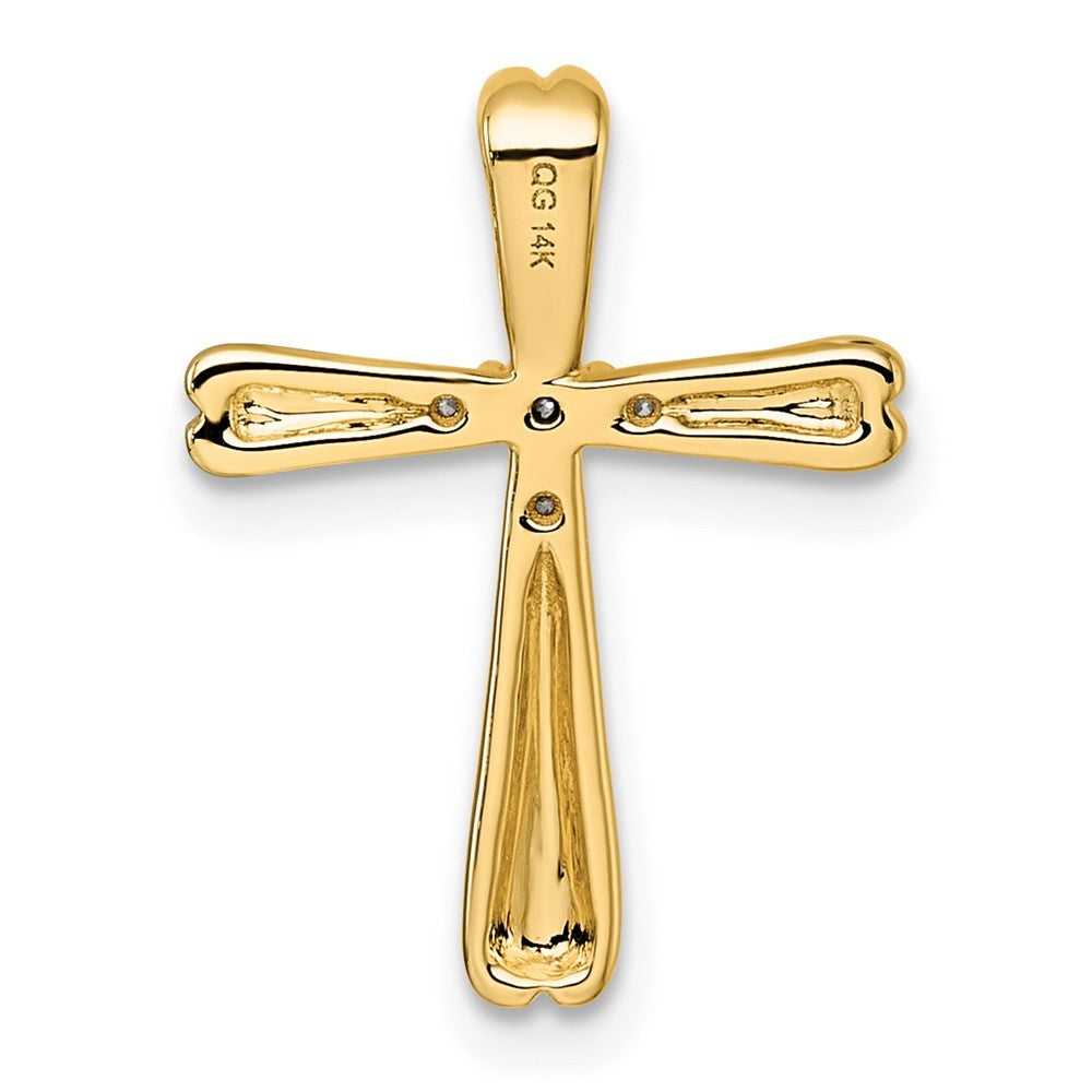 14k Yellow Gold Diamond Cross Slide Pendant