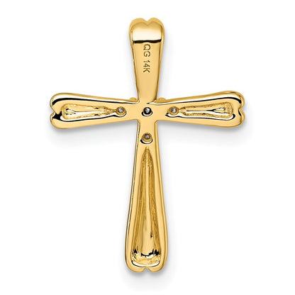 14k Yellow Gold Diamond Cross Slide Pendant
