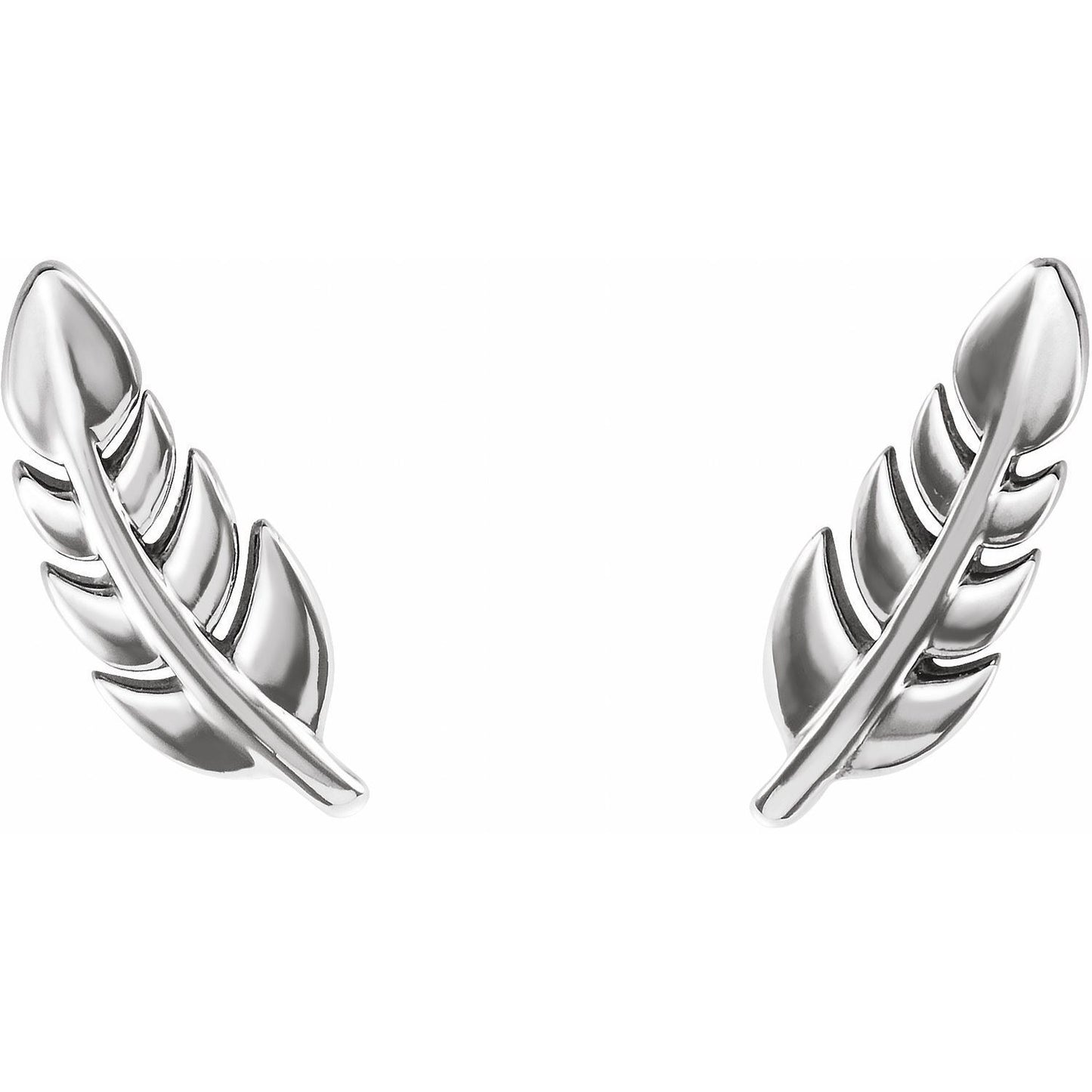 Sterling Silver Leaf Stud Earrings Fine Jewelry Gift for Women