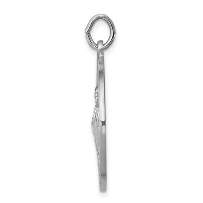 Sterling Silver Rhodium-plated Saint Jude Thaddeus Medal Pendant