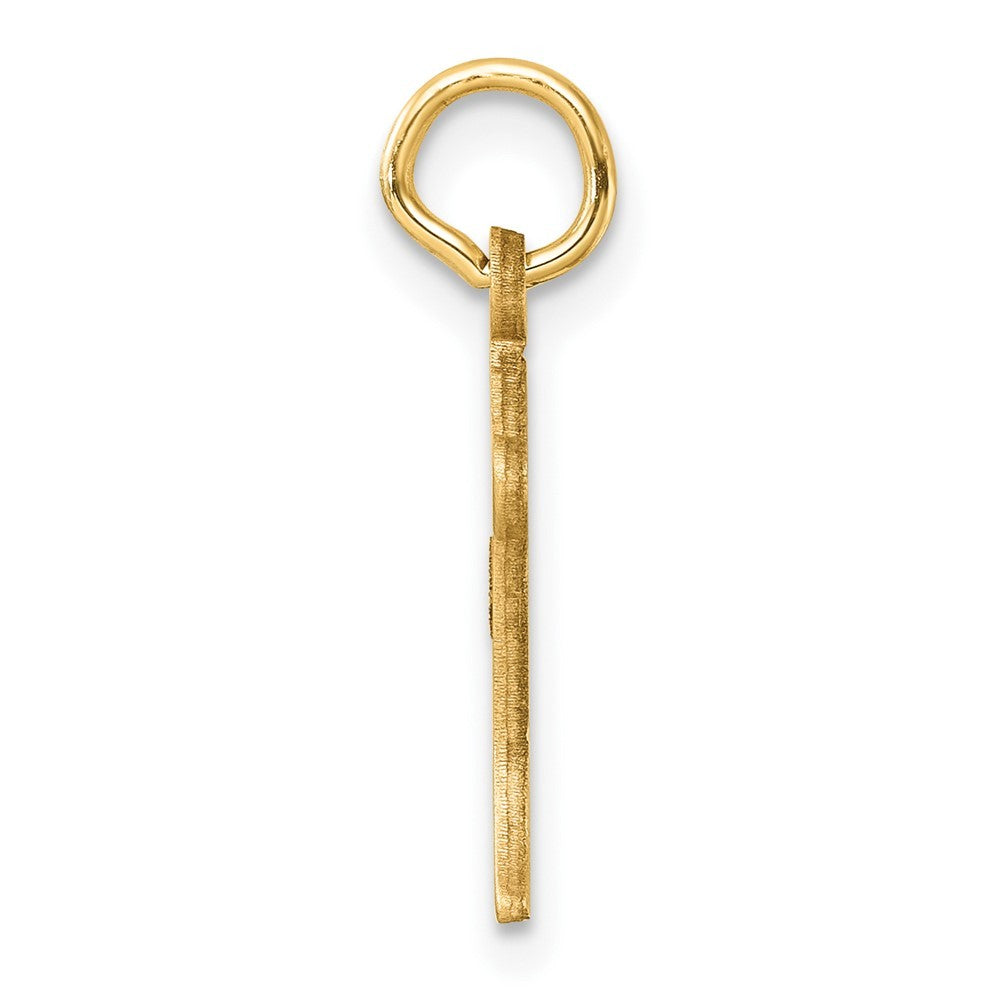 14k Yellow Gold Diamond-cut Letter K Initial Charm