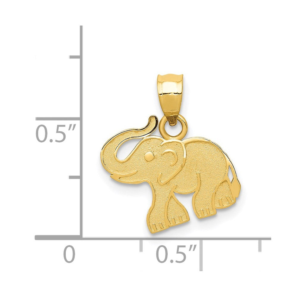 14k Yellow Gold Elephant Charm Pendant