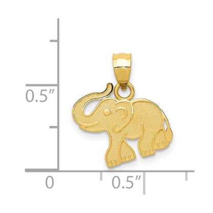 14k Yellow Gold Elephant Charm Pendant