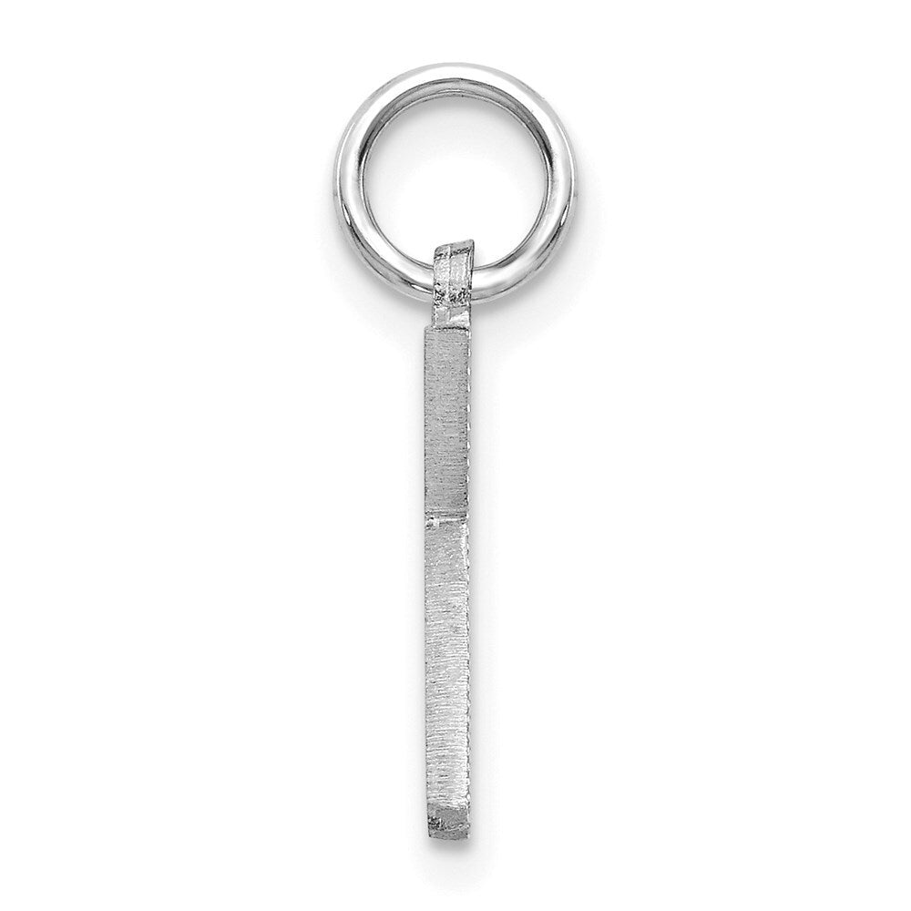 14k White Gold Satin Diamond-cut Letter K Initial Charm Pendant for Women