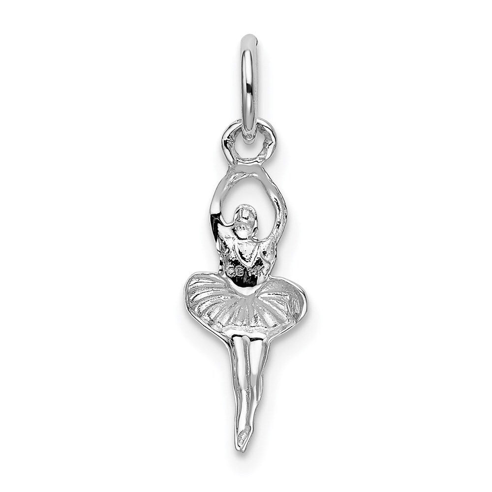 14k White Gold Ballerina Charm Pendant for Women