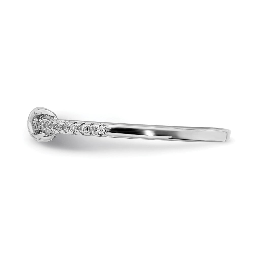 Sterling Silver Rhodium-plated Cubic Zirconia Infinity Ring Size 8
