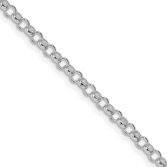 Sterling Silver Rhodium-plated 3.5mm Rolo Chain Necklace