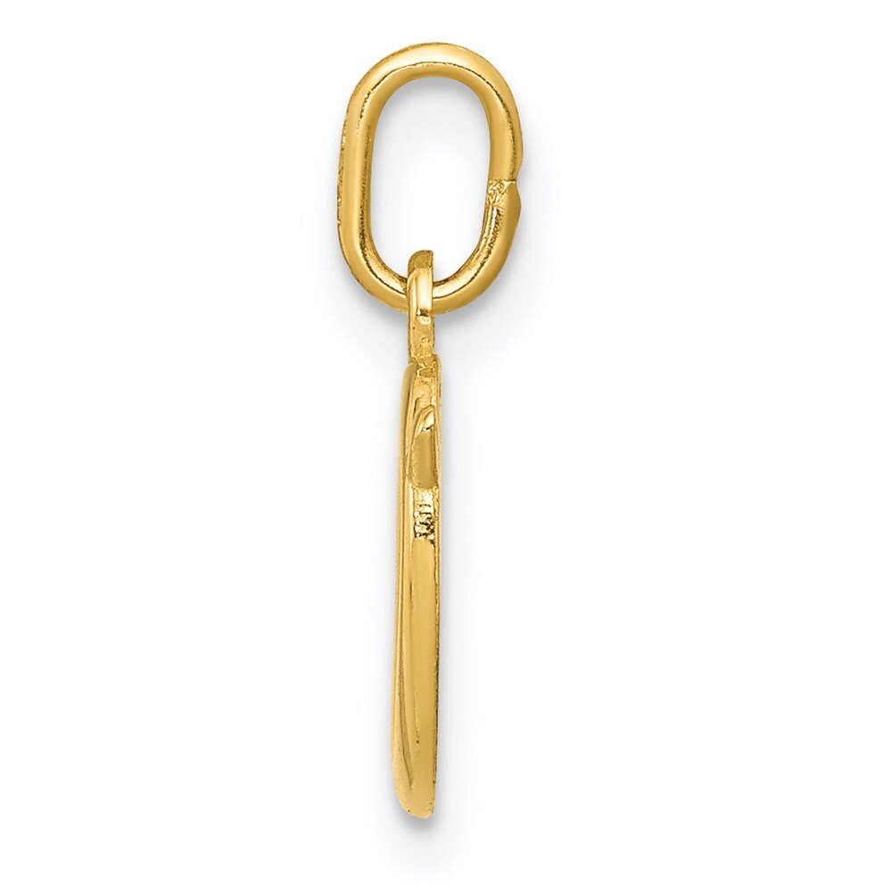 14k Yellow Gold Letter O Initial Charm Pendant for Women