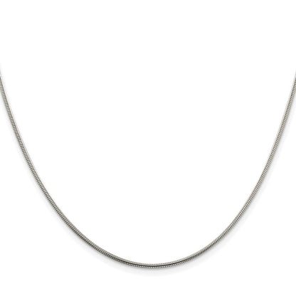 Sterling Silver Rhodium-plated 1.5mm Snake Chain Necklace