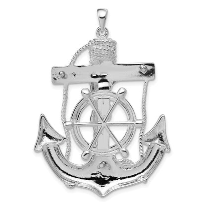 Sterling Silver Polished Mariner Cross Pendant Holiday Gift for Women