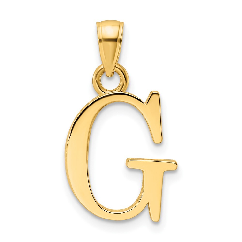 14k Yellow Gold Polished Letter G Pendant for Women