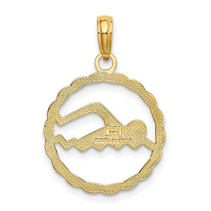 14k Yellow Gold Swimming Charm