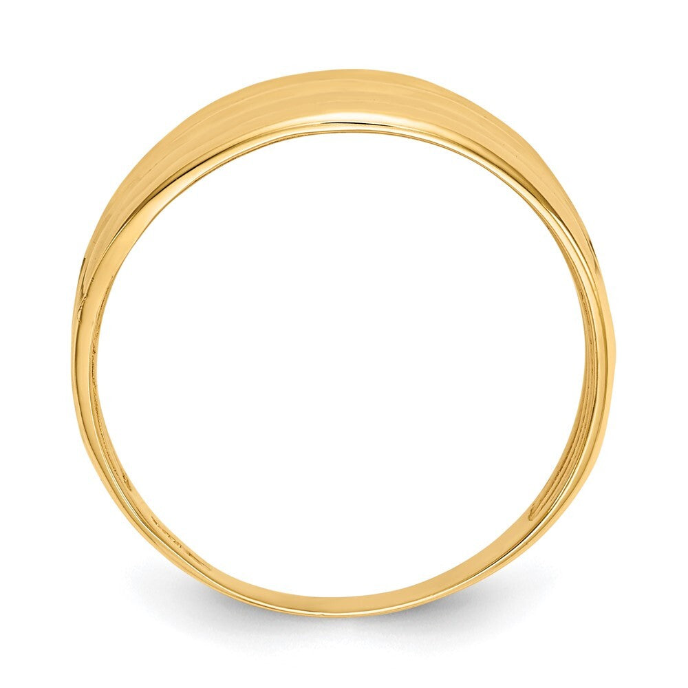 14K Yellow Gold Gold Polished Diamond-cut Four Ridge Fashion Dome Ring
