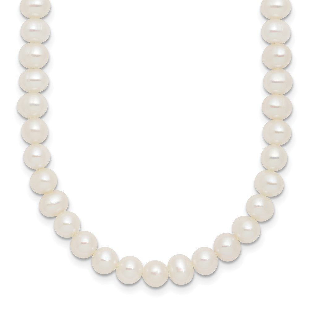 Sterling Silver 6mm Semi-Round Cultured Pearl Choker Necklace 14" w/ 2" Ext