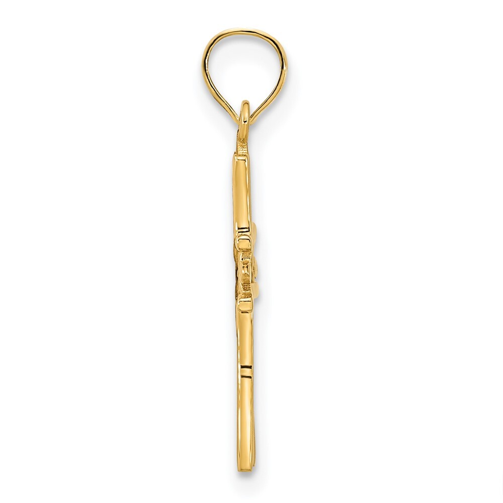 14k Yellow Gold Fancy Cross Pendant for Women