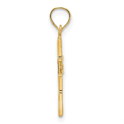 14k Yellow Gold Fancy Cross Pendant for Women
