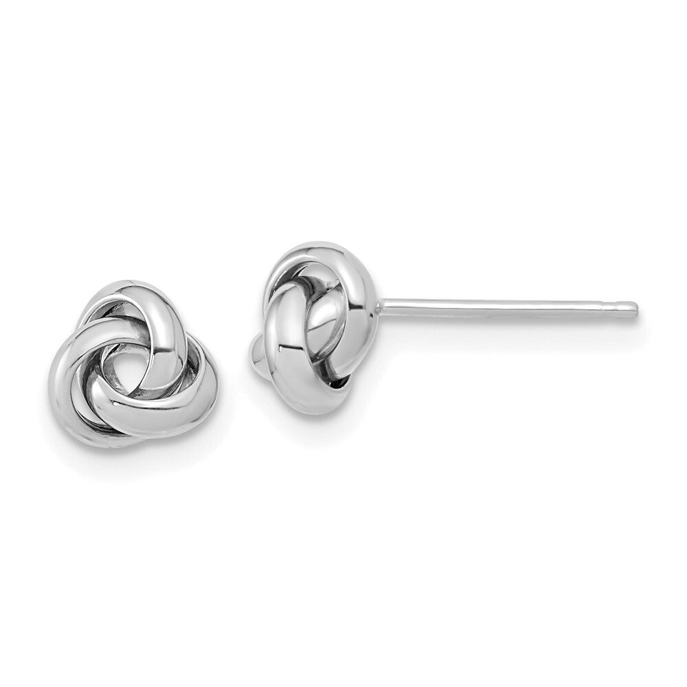 14k White Gold Polished Knot Stud Earrings Gift for Women