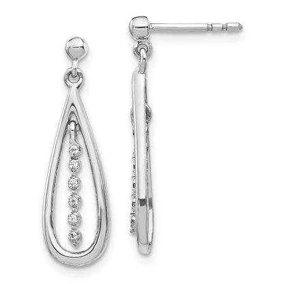 14k White Gold Diamond Teardrop Earrings