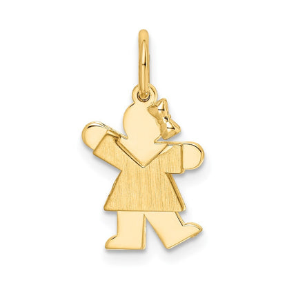 14k Yellow Gold Mini Girl Kiss Charm Pendant