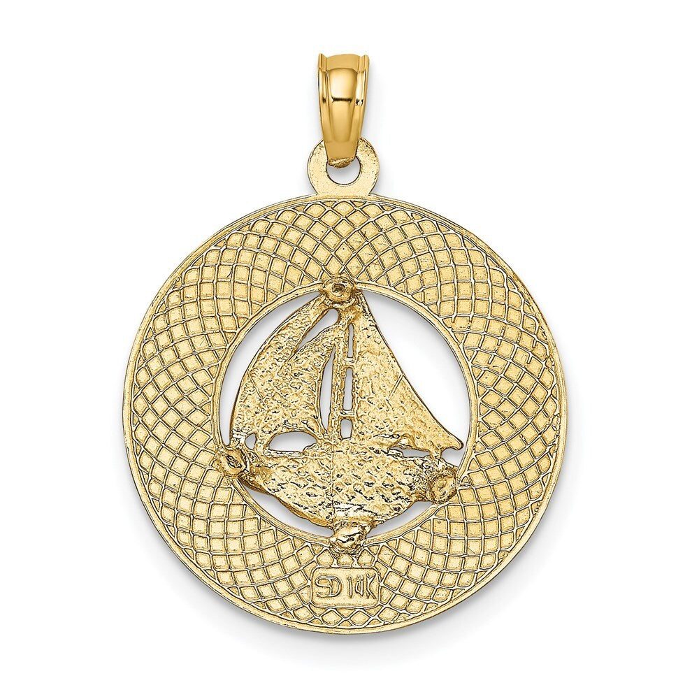 14k Yellow Gold ANNAPOLIS MD Sailboat Charm Pendant for Women