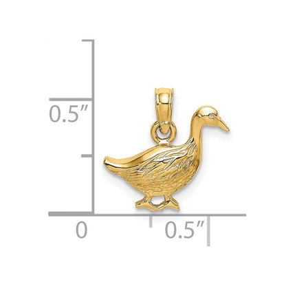 14k Yellow Gold Goose Charm