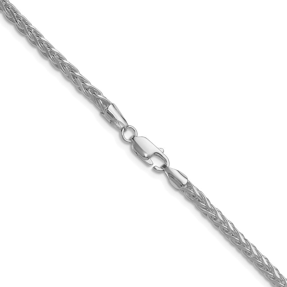 Sterling Silver Rhodium-plated 3.5mm Diamond-cut Square Spiga Chain Necklace
