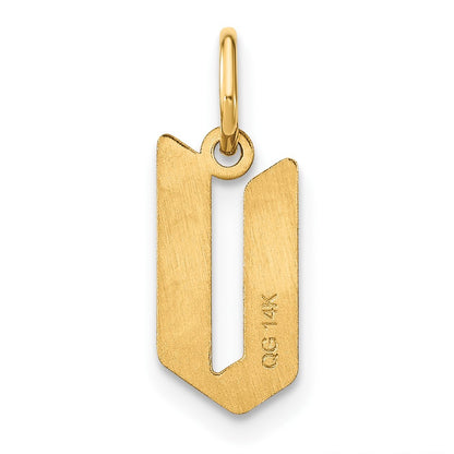 14k Yellow Gold Letter V Initial Pendant