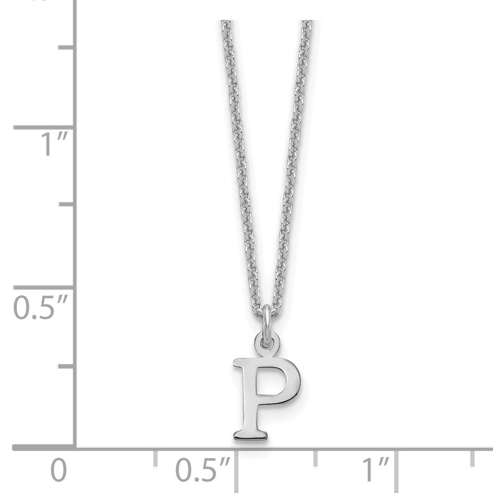 14k White Gold Cutout Letter P Initial Necklace