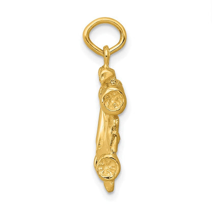 14k Yellow Gold 3-D Race Car Charm Pendant