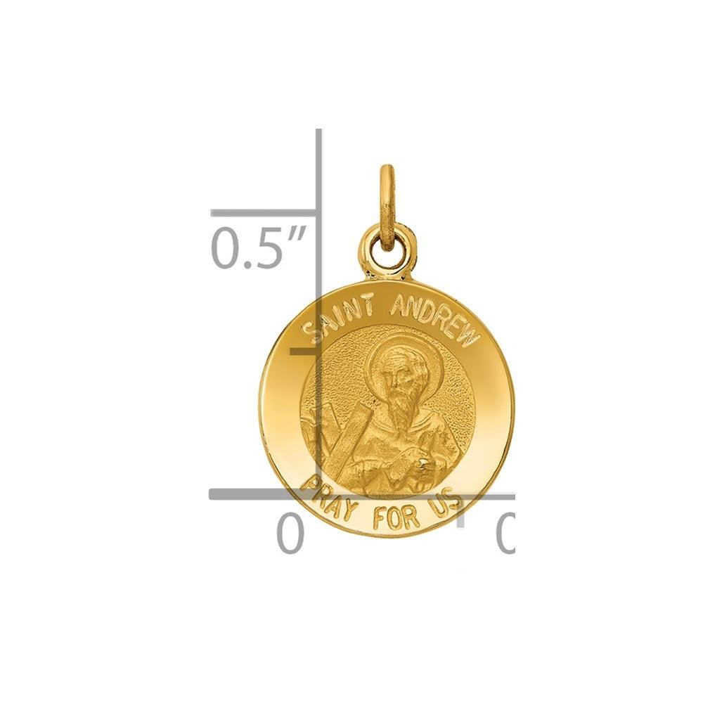 14k Yellow Gold Saint Andrew Medal Charm