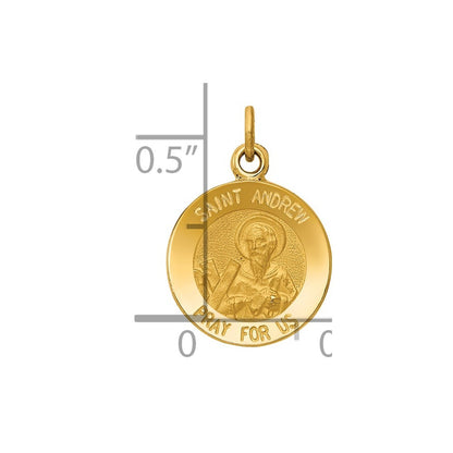 14k Yellow Gold Saint Andrew Medal Charm