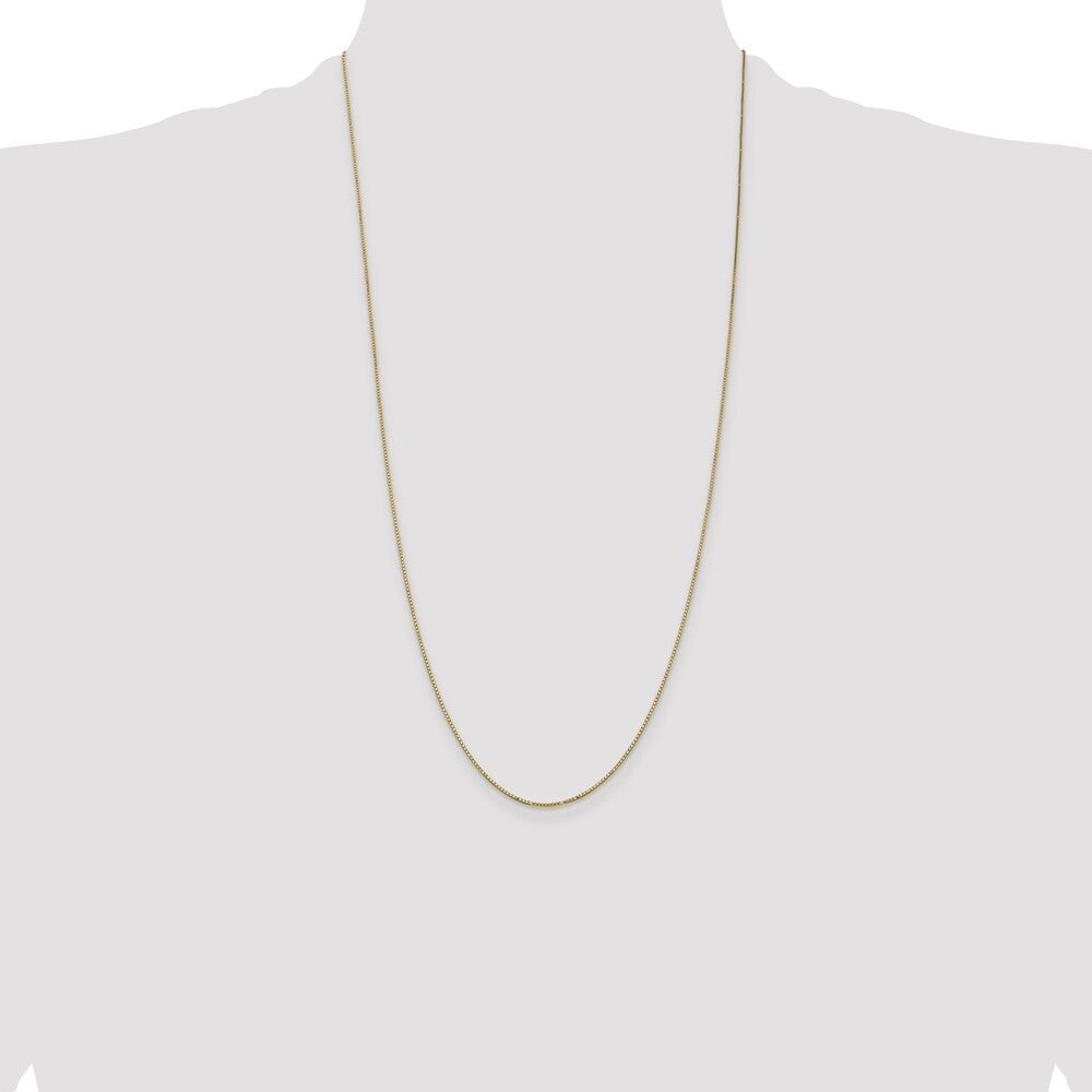 14k Yellow Gold 28 inch .9mm Box with Spring Ring Clasp Chain