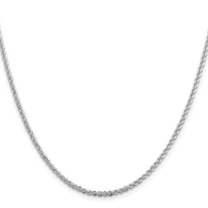 Sterling Silver Rhodium-plated 2.3mm Solid Rope Chain Necklace